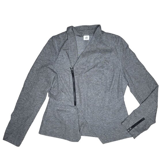 Cabi rebel Zip-Front Gray light jacket cartigan sweater zipper detail - Picture 6 of 9